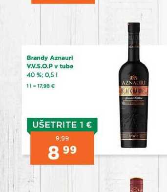 Brandy Aznauri V.V.S.O.P v tubo 40%; 0,5 l