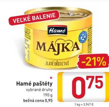 Hamé paštéty 190 g