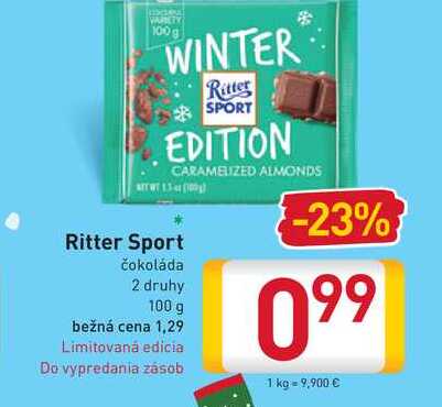  Ritter Sport čokoláda 2 druhy 100 g 
