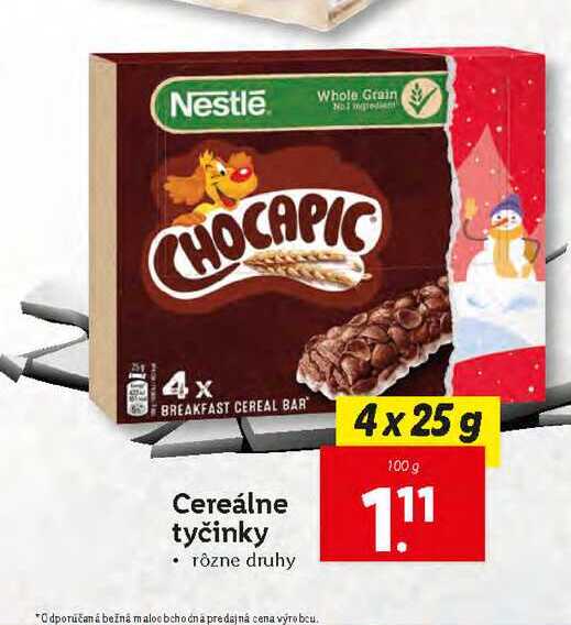 Cereálne tyčinky 4 x 25 g
