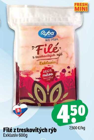 Filé ztreskovitých rýb 600g