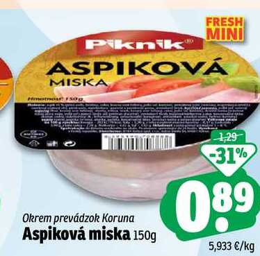 Aspiková miska 150g