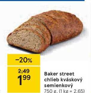 Baker street chlieb kváskový semienkový, 750 g
