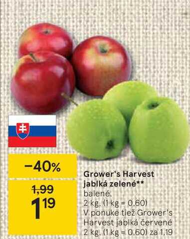 Grower's Harvest jablká zelené, 2 kg