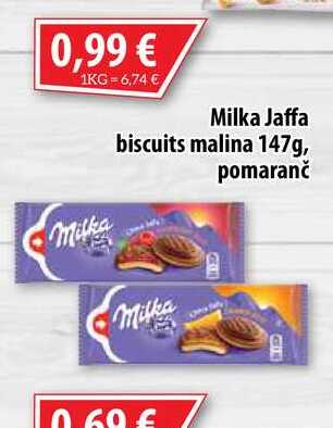 Milka Jaffa biscuits malina 147 g