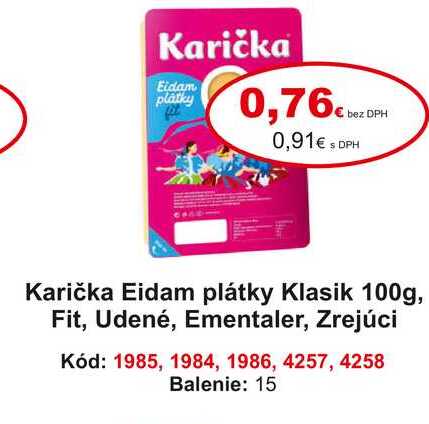 Karička Eidam plátky Klasik 100g