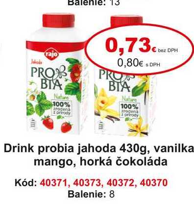 Drink probia jahoda 430g