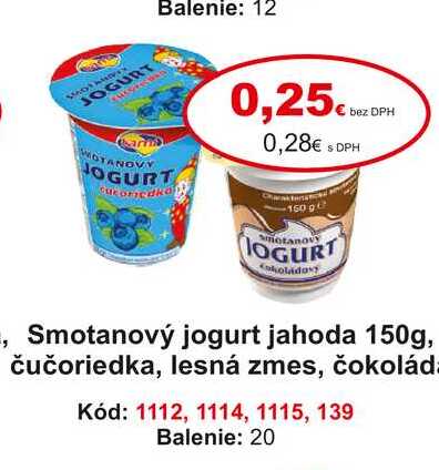 Smotanový jogurt jahoda 150g