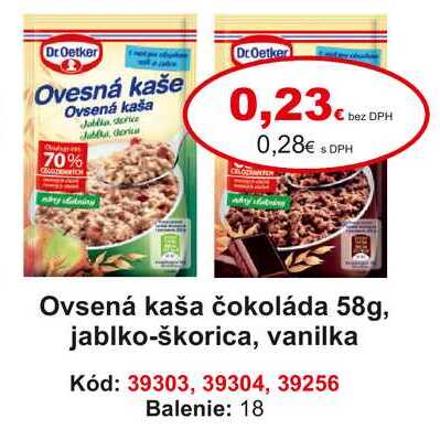 Ovsená kaša čokoláda 58g