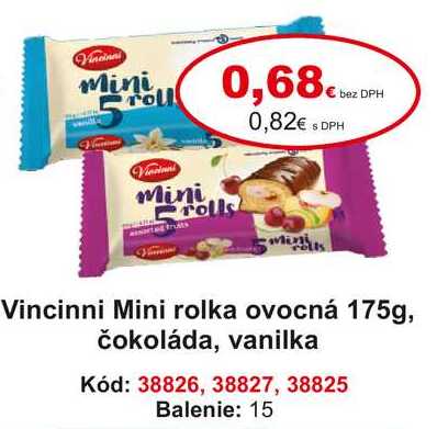 Vincinni Mini rolka ovocná 175g