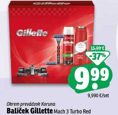 Balíček Gillette Mach 3 Turbo Red