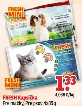 FRESH Kapsička Pre mačky, Pre psov 4x85g 