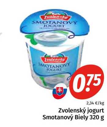 Zvolenský jogurt Smotanový Biely 320 g 