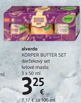 alverde KÖRPER BUTTER SET darčekový set telové maslo 3 x 50 ml