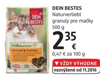 DEIN BESTES Naturverliebt granuly pre mačky, 500 g 