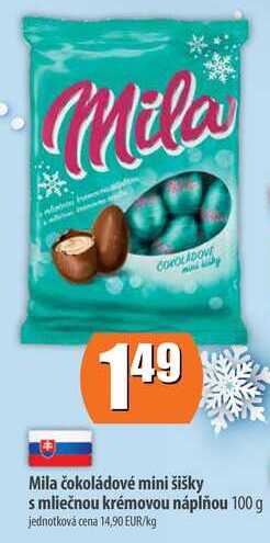 Mila čokoládové mini šišky s mliečnou krémovou náplňou 100g