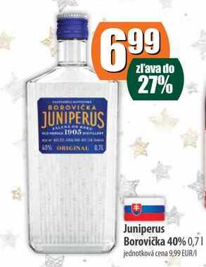 Juniperus Borovička 40% 0,7 l