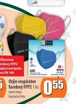Orjin respirator farebný FFP2 1ks
