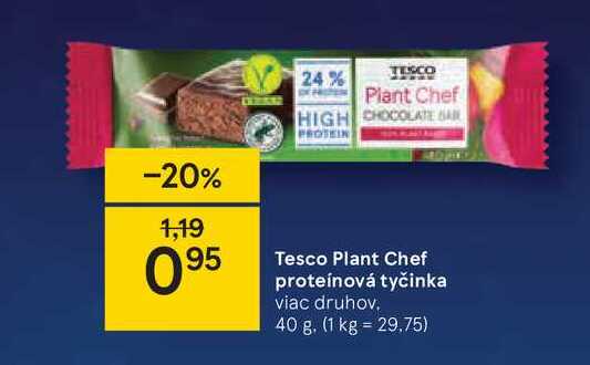 Tesco Plant Chef proteinová tyčinka, 40 g