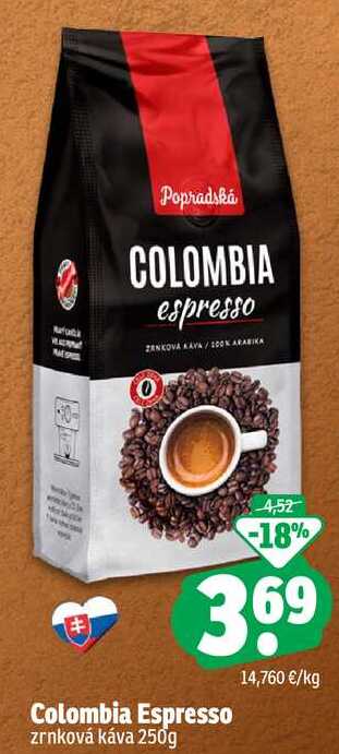 Colombia Espresso zrnková káva 250g 