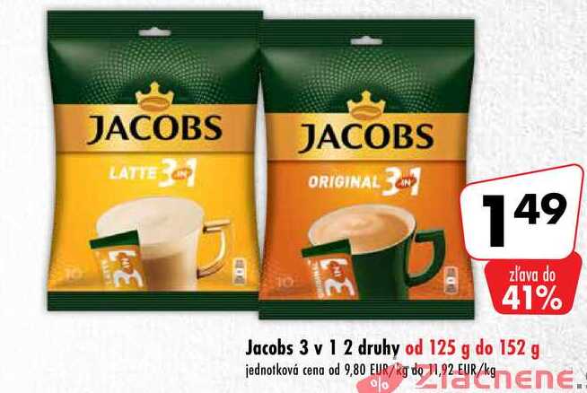 Jacobs 3 v 1 od 125 g do 152 g