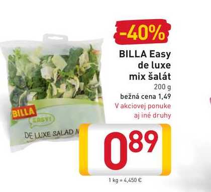 BILLA Easy de luxe mix šalát 200 g
