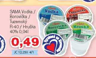 Santo Vodka Tuzemky B40 3549 SAMA Vodka / Borovička / Tuzemský R-40/ Hruška 40% 0,04l