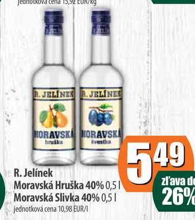 R. Jelínek Moravská Hruška 40% 0,5 l