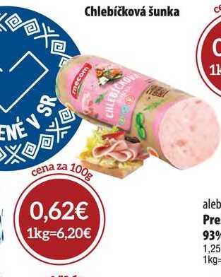 Chlebíčková šunka 100 g