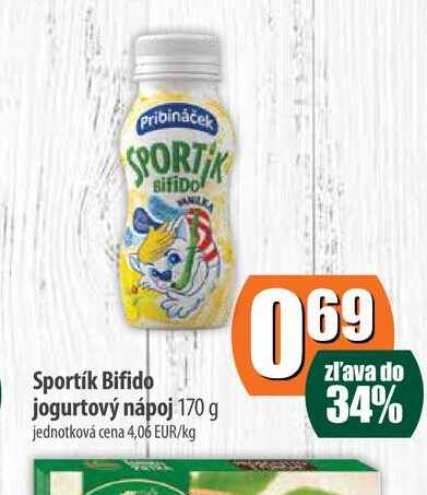 Sportík Bifido jogurtový nápoj 170 g
