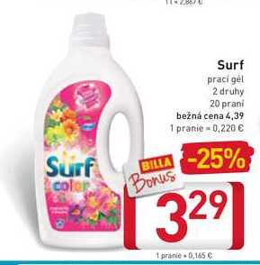 Surf praci gél 2 druhy 20 prani