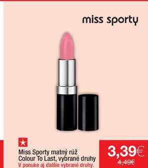 Miss Sporty matný rúž Colour To Last