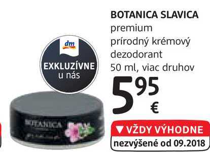 BOTANICA SLAVICA premium prírodný krémový dezodorant, 50 ml