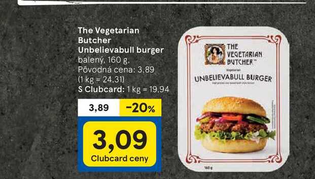 The Vegetarian Butcher Unbelievabull burger, 160 g