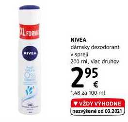 NIVEA dámsky dezodorant v spreji, 200 ml