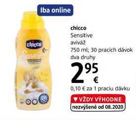 chicco Sensitive aviváž, 750 ml/30 pracích dávok 
