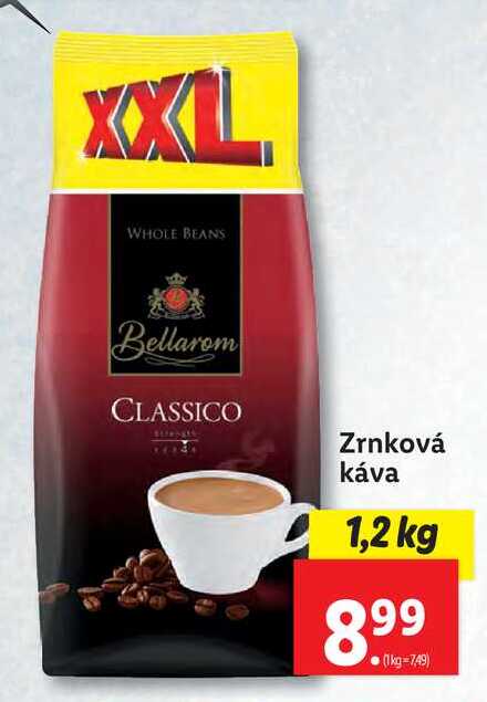 Zrnková káva 1,2 kg 