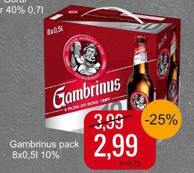 Gambrinus pack 8x0,51 10%