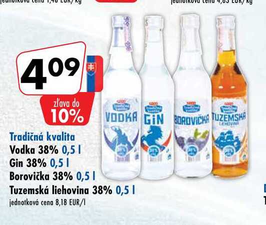 Vodka 38% 0,5 l