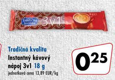 instantný kávový nápoj 3v1 18 g 