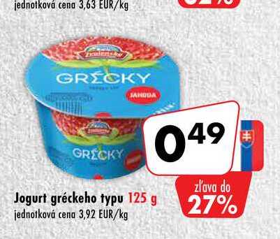 Jogurt gréckeho typu 125 g 