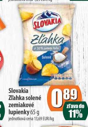 Slovakia Zľahka solené zemiakové lupienky 65 g