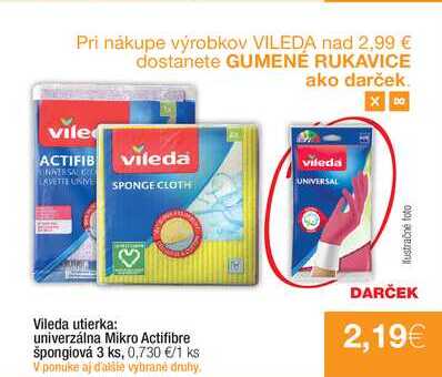 Vileda utierka: univerzálna Mikro Actifibre špongiová 3 ks