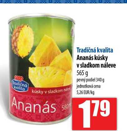 Ananás kúsky v sladkom náleve 565 g 