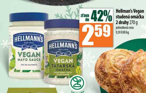 Hellman's Vegan studená omáčka 2 druhy 270 g 