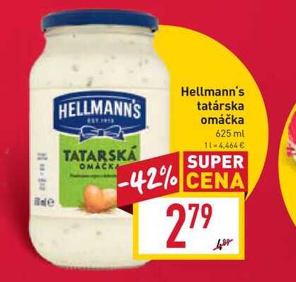 Hellmann's tatárska omáčka 625 ml