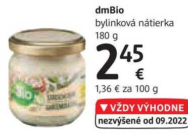 dmBio bylinková nátierka, 180 g 