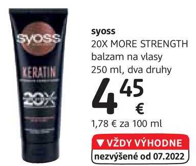 syoss 20X MORE STRENGTH balzam na vlasy, 250 ml