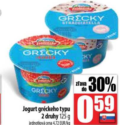 Jogurt gréckeho typu 2 druhy 125 g