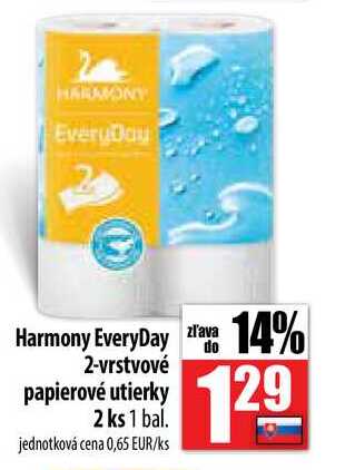 Harmony EveryDay 2-vrstvové papierové utierky 2 ks 
